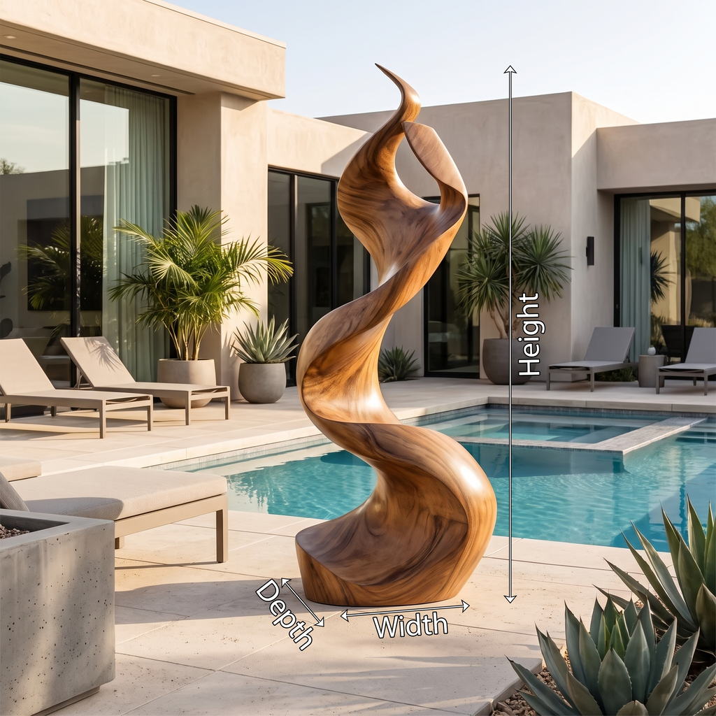 Rustic Large Wooden Sculpture For Furniture Art Feature