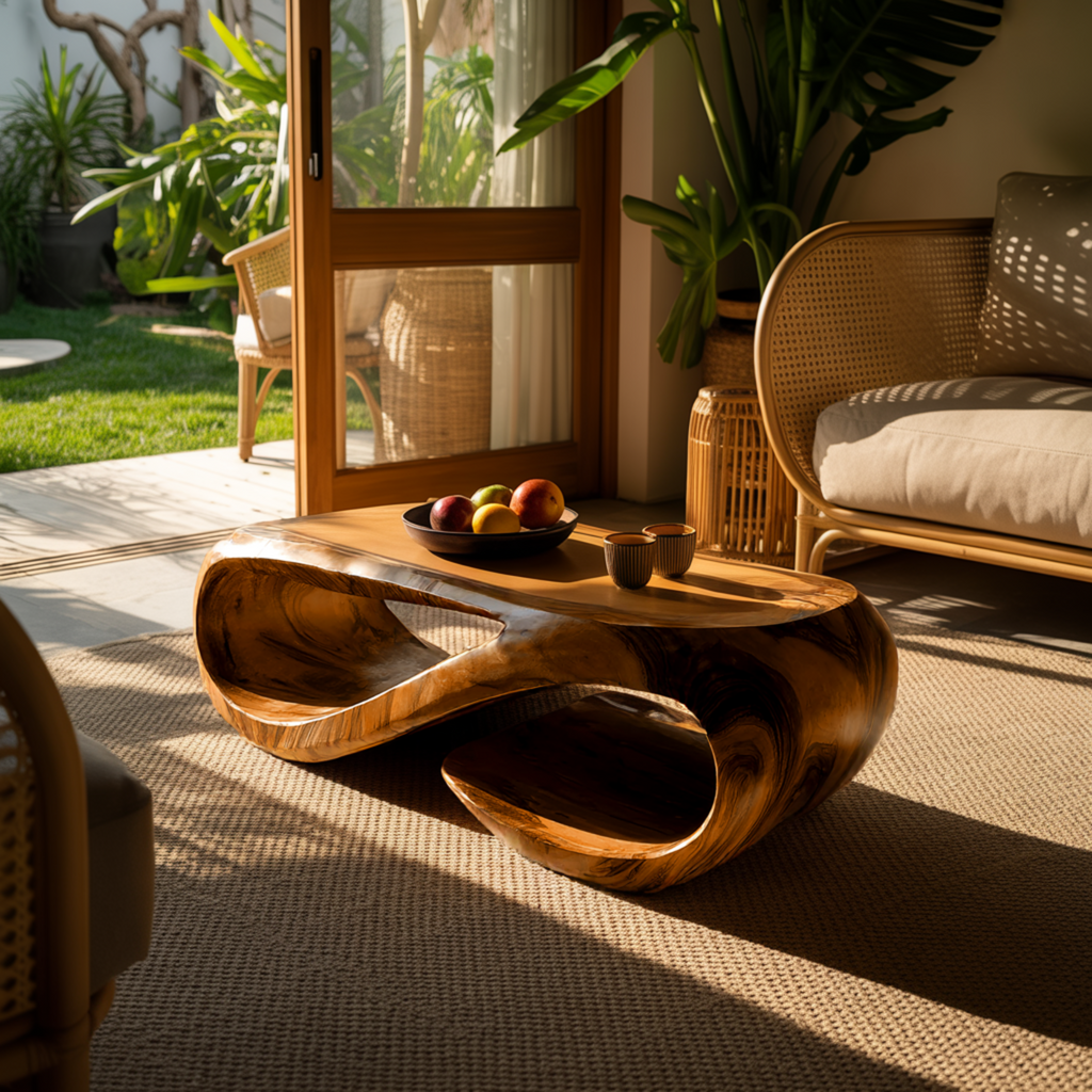 Flowloop Sculpted Solid Wood Coffee Table