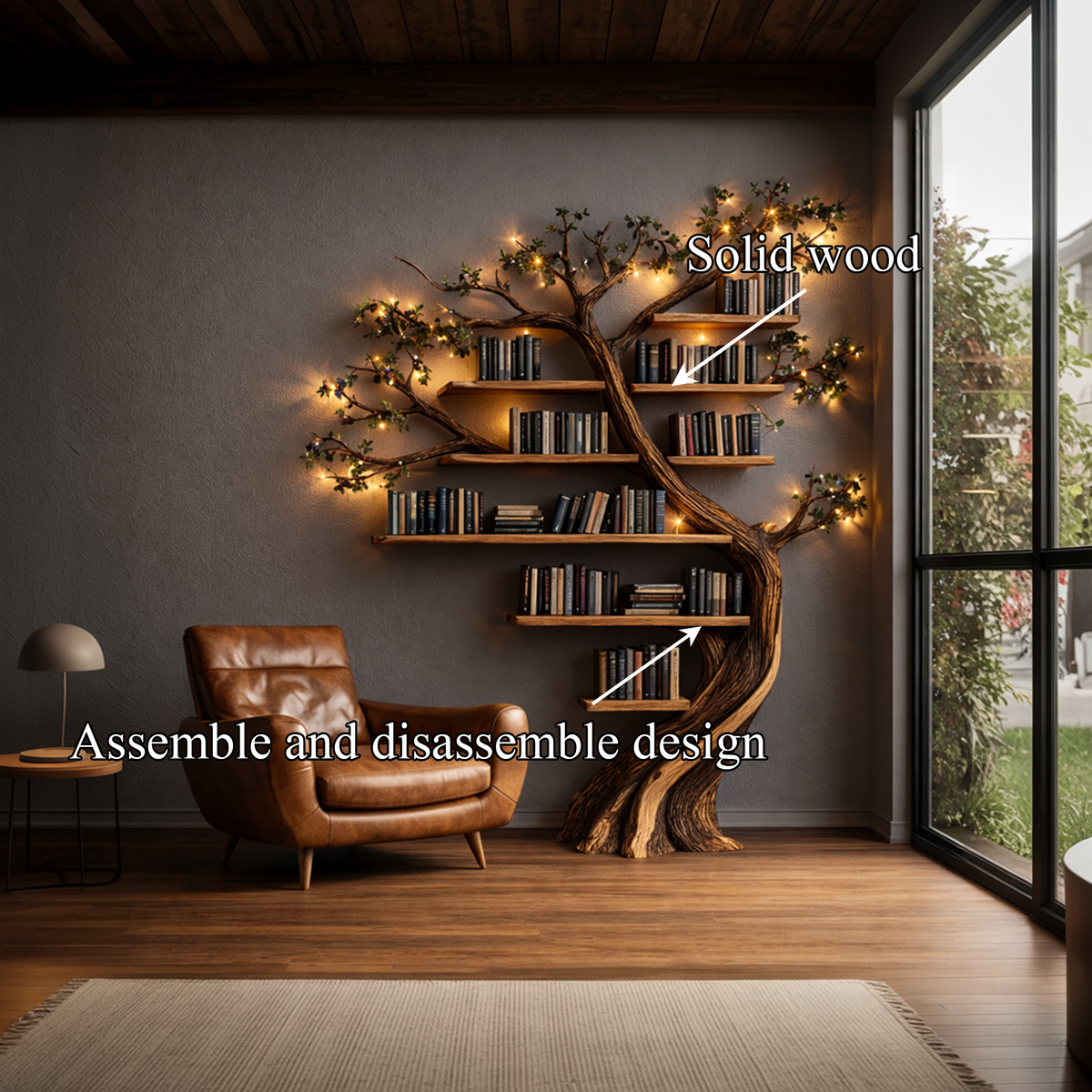 Rustic Tree Bookshelf